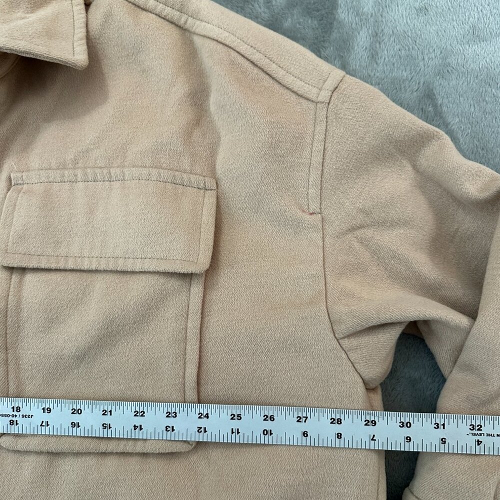 Abercrombie & Fitch Oversized Shacket Shirt Jacket Tan Women's XL - Picture 5 of 8